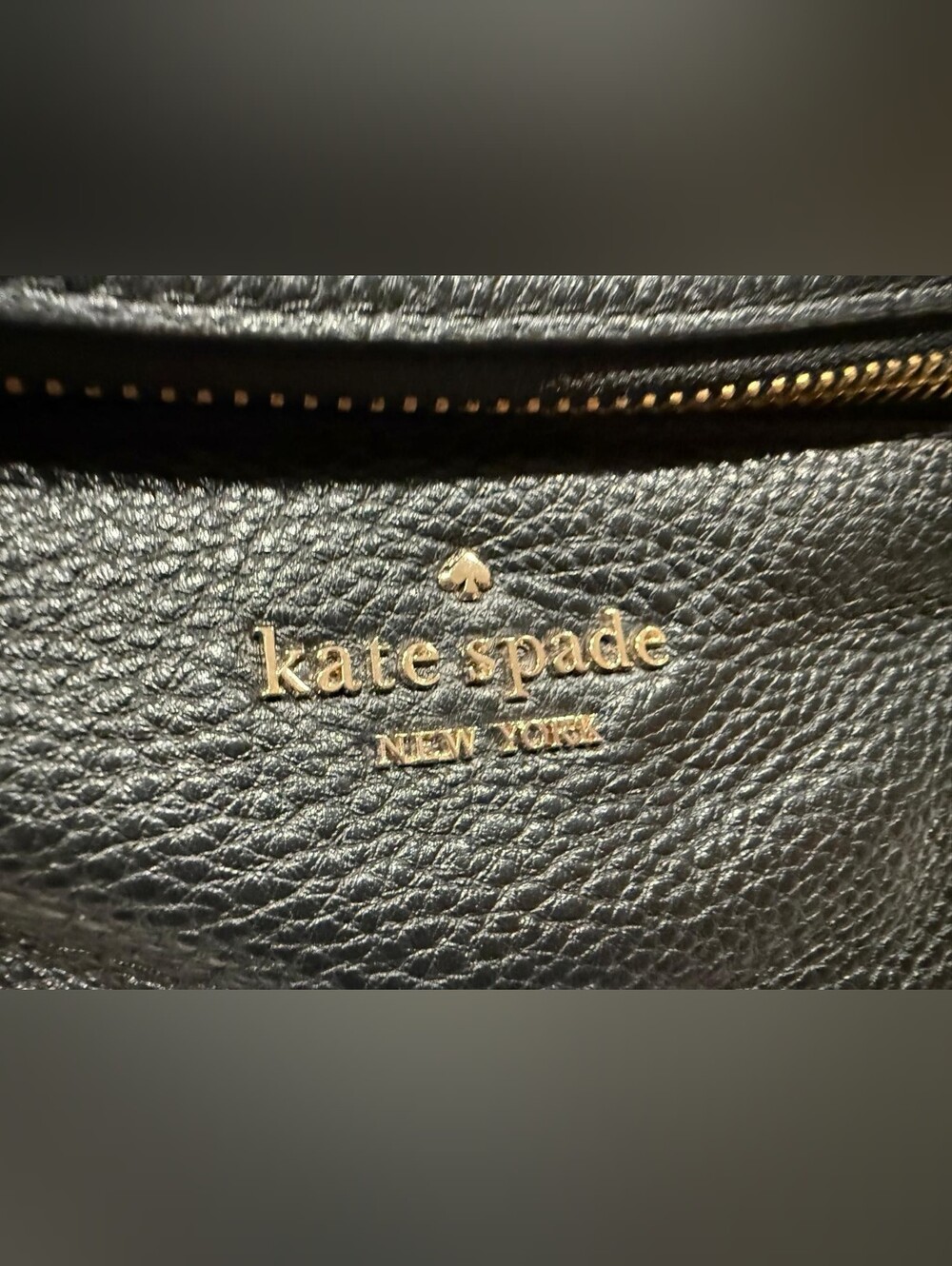 kate spade Black Pebbled Leather Crossbody Belt Bag with Gold Hardware - Picture 3 of 4
